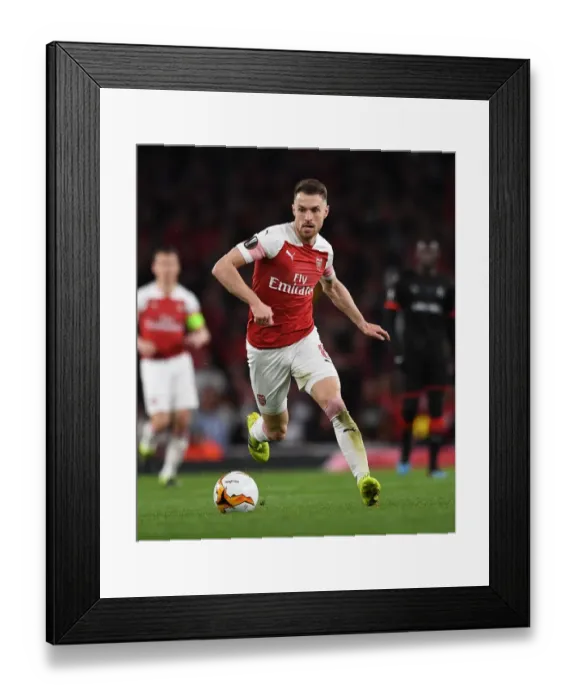 Framed Print : Aaron Ramsey in Action: Arsenal vs Stade Rennais, UEFA Europa League 2019