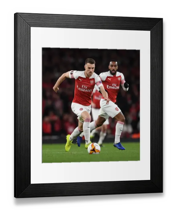 Framed Print : Aaron Ramsey in Action: Arsenal vs Stade Rennais, UEFA Europa League 2019