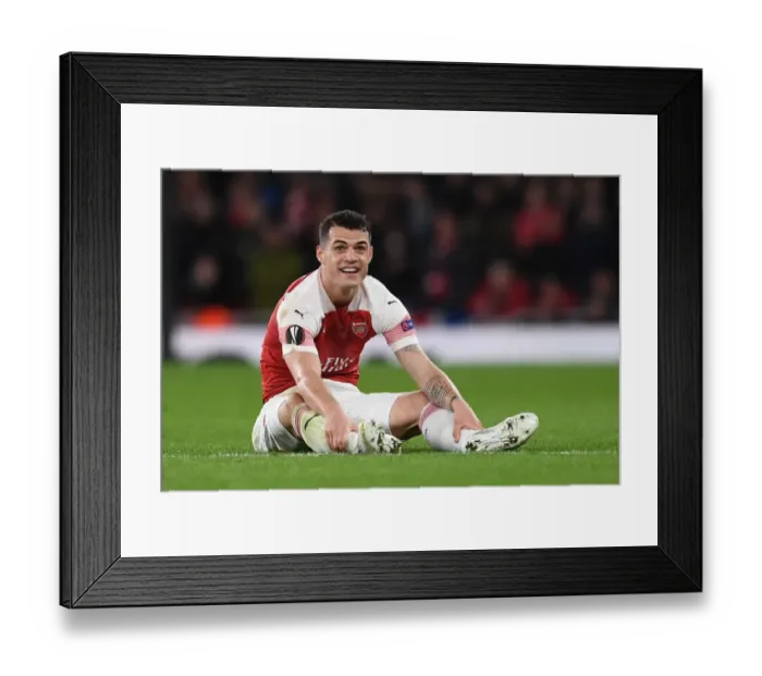 Framed Print : Granit Xhaka: Arsenal's Europa League Warrior vs Stade Rennais