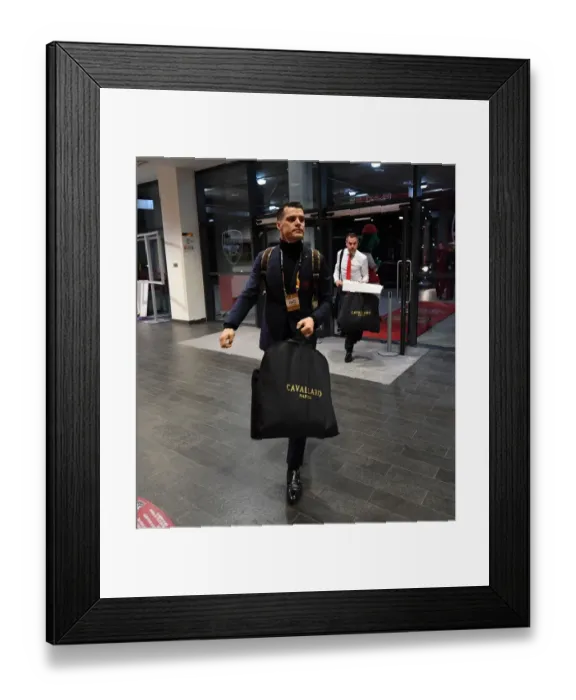 Framed Print : Granit Xhaka: Arsenal's Steely Focus Ahead of Arsenal v Stade Rennais UEFA Europa League Showdown