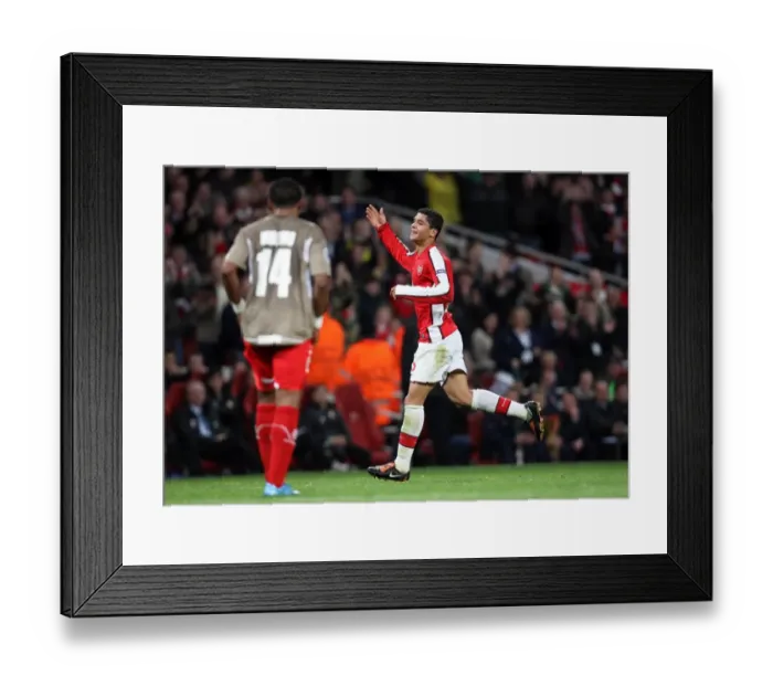 Framed Print : Denilson celebrates scoring Arsenals 2nd goal