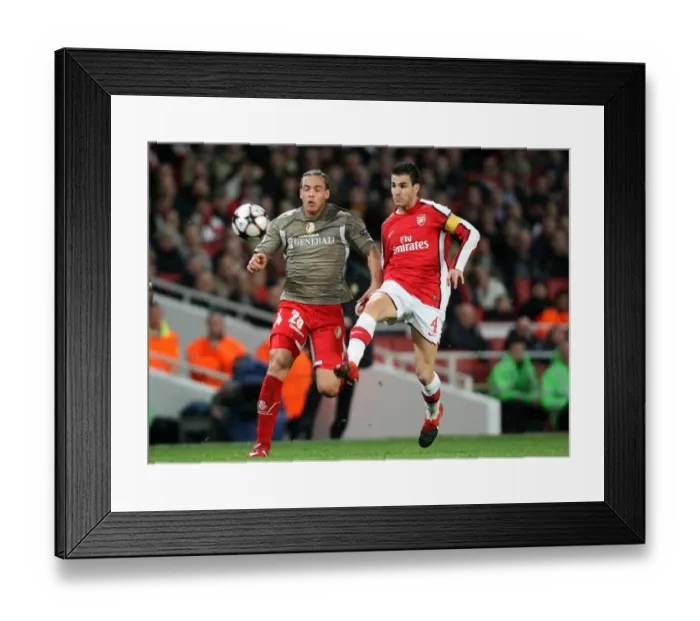 Framed Print : Fabregas Stars in Arsenal's 2:0 UEFA Champions League Win over Standard Liege