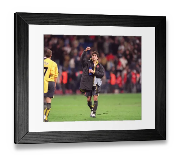 Framed Print : Cesc Fabregas Triumph: Arsenal's Historic 1-0 Win Over Real Madrid in the Champions League Framed Print : Cesc Fabregas Triumph: Arsenal's Historic 1-0 Win Over Real Madrid in the Champions League