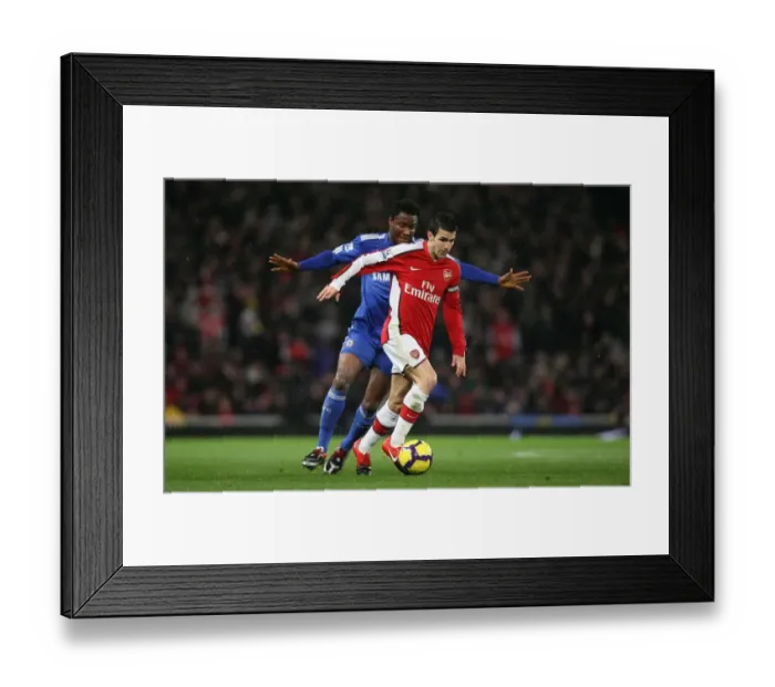 Framed Print : Cesc Fabregas (Arsenal) Jon Obi Mikel (Chelsea). Arsenal 0: 3 Chelsea, Barclays Premier League