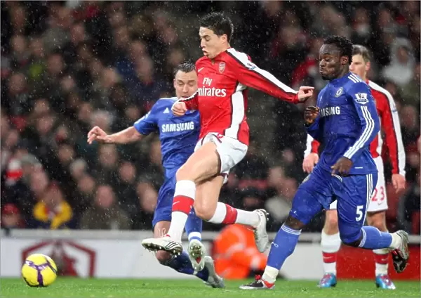 Samir Nasri (Arsenal) John Terry and Michael Essien (Chelsea). Arsenal 0: 3 Chelsea