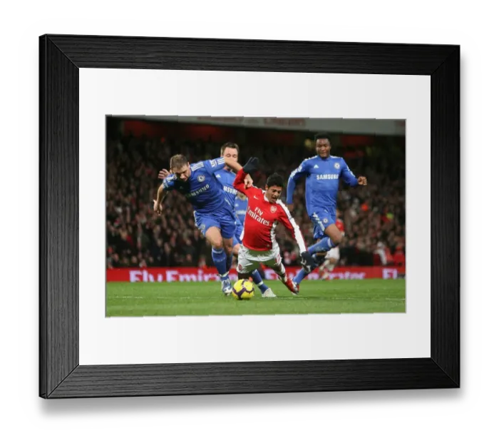 Framed Print : Carlos Vela (Arsenal) Branislav Ivanovic (Chelsea). Arsenal 0: 3 Chelsea