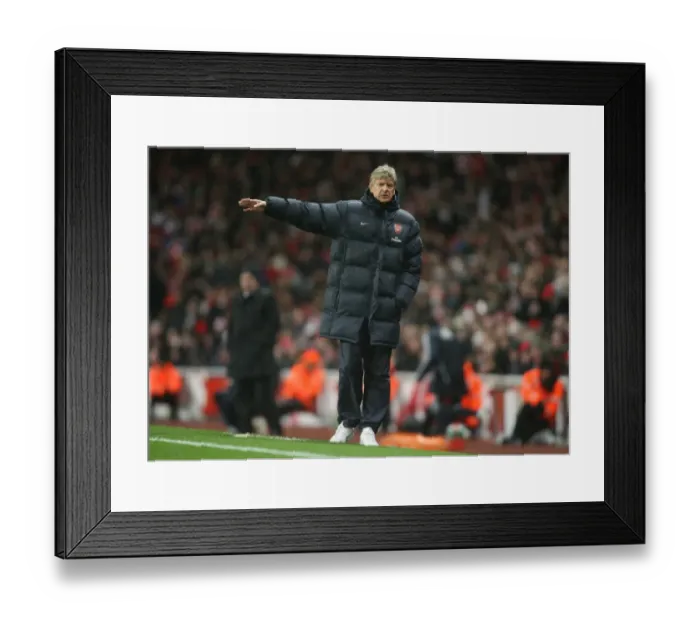 Framed Print : Arsene Wenger's Disappointment: Arsenal's 3-0 Defeat to Chelsea (2009)
