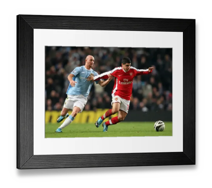 Framed Print : Fran Merida (Arsenal) Stephen Ireland (Man City). Manchester City 3: 0 Arsenal