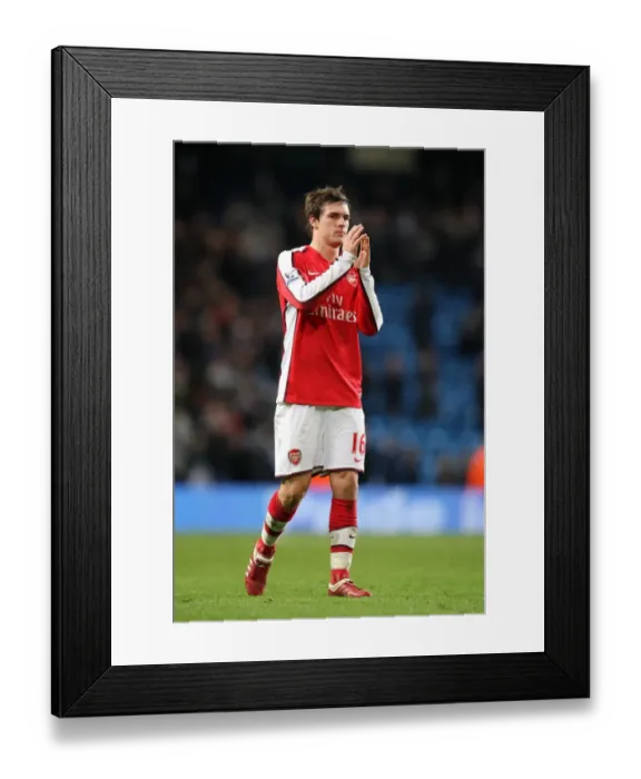 Framed Print : Manchester City's 3-0 Victory Over Arsenal: Aaron Ramsey in the Carling Cup 5th Round, December 2009