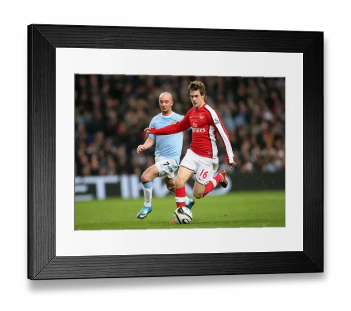 Framed Print : Aaron Ramsey (Arsenal) Stephen Ireland (Man City). Manchester City 3: 0 Arsenal