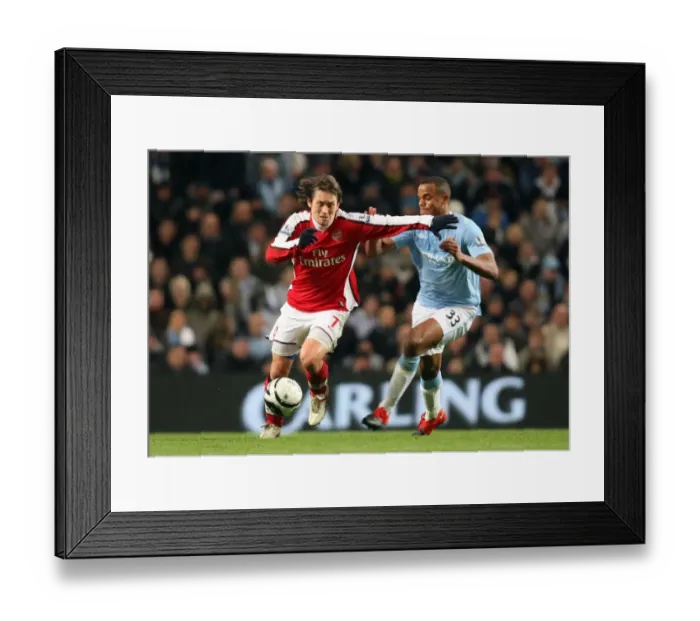 Framed Print : Tomas Rosicky (Arsenal) Vincent Kompany (Man City). Manchester City 3: 0 Arsenal