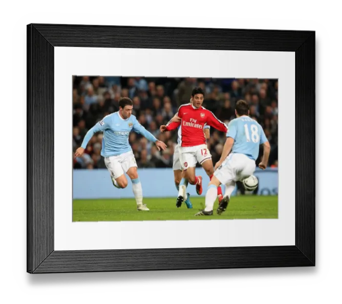 Framed Print : Carlos Vela (Arsenal) Wayne Bridge and Gareth Barry (Man City). Manchester City 3 Framed Print : Carlos Vela (Arsenal) Wayne Bridge and Gareth Barry (Man City). Manchester City 3