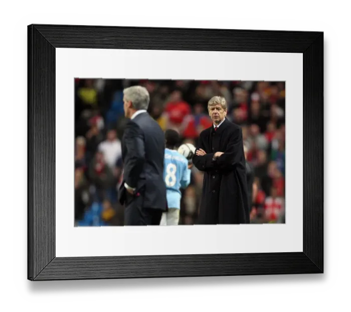 Framed Print : Arsene Wenger's Defeat at Manchester City: 3-0 in the Carling Cup Fifth Round, 2009