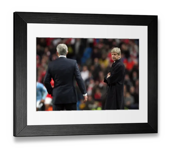 Framed Print : Arsene Wenger's Defeat: Manchester City Humiliates Arsenal 3-0 in the Carling Cup, 2009