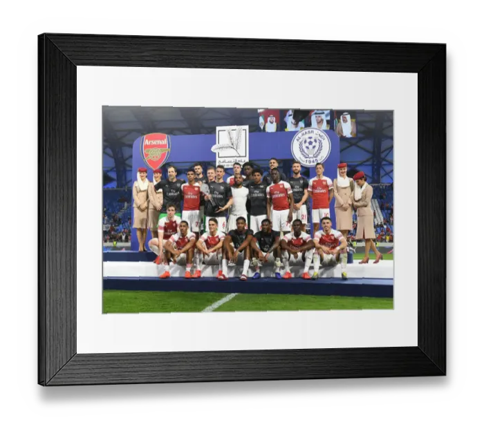 Framed Print : Arsenal Victory in Al-Nasr Dubai Friendly: Trophy Presentation at Al Maktoum Stadium (March 2019) Framed Print : Arsenal Victory in Al-Nasr Dubai Friendly: Trophy Presentation at Al Maktoum Stadium (March 2019)