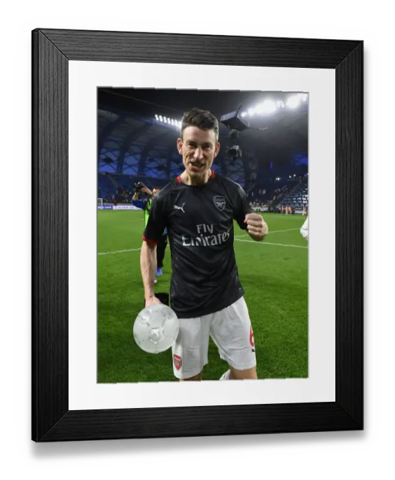 Framed Print : Laurent Koscielny - Post-Match Reflection at Al-Nasr Dubai SC, 2019
