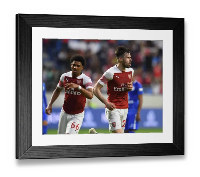 Framed Print : Carl Jenkinson Scores for Arsenal against Al-Nasr Dubai SC in Friendly Match, 2019
