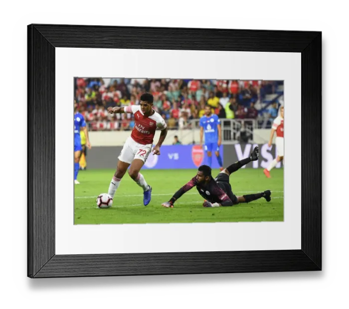 Framed Print : Tyreece John-Jules Scores Arsenal's Third Goal Against Al-Nasr Dubai SC (2018-19) Framed Print : Tyreece John-Jules Scores Arsenal's Third Goal Against Al-Nasr Dubai SC (2018-19)