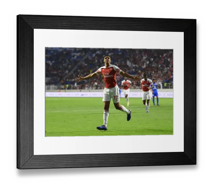 Framed Print : Tyreece John-Jules Scores Third Goal as Arsenal Defeats Al-Nasr Dubai SC in Friendly