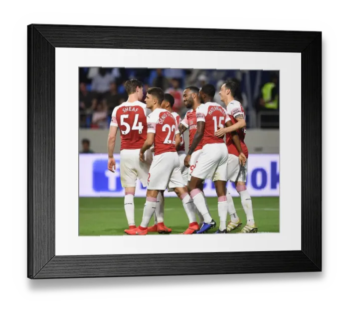 Framed Print : Alexandre Lacazette Scores Second Goal: Arsenal's Victory over Al-Nasr Dubai SC, 2019