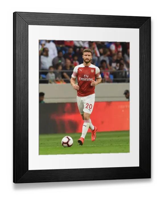 Framed Print : Shkodran Mustafi in Action: Al-Nasr Dubai SC vs Arsenal (2018-19)