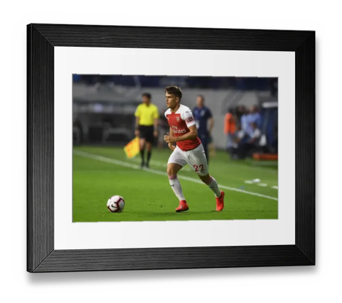 Framed Print : Denis Suarez in Action: Arsenal vs Al-Nasr Dubai SC Friendly, Dubai 2019