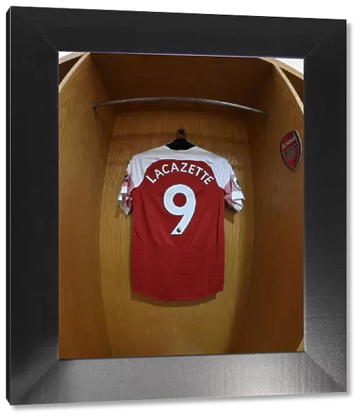 Arsenal FC: Alex Lacazette's Shirt in the Changing Room before Arsenal vs Newcastle United (2018-19)