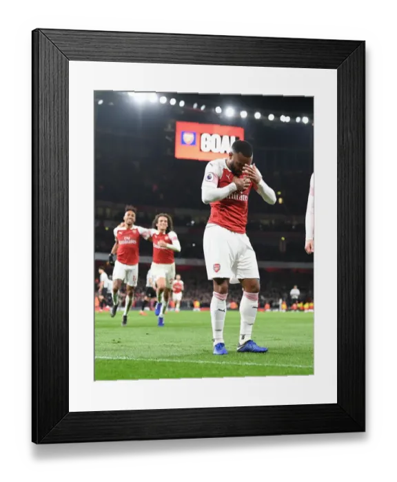 Framed Print : Arsenal's Alex Lacazette Scores Second Goal Against Newcastle United in Premier League Showdown (April 2019) Framed Print : Arsenal's Alex Lacazette Scores Second Goal Against Newcastle United in Premier League Showdown (April 2019)