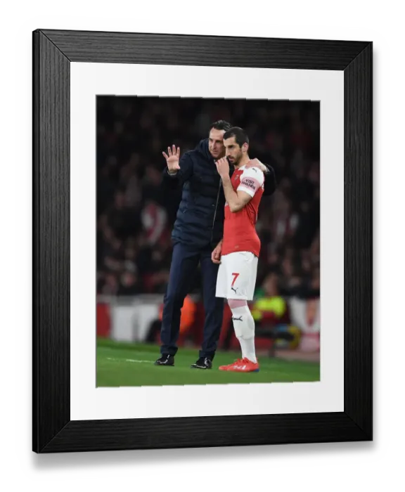 Framed Print : Arsenal's Unai Emery Coaches Mkhitaryan Amidst Newcastle United Tussle (April 2019)