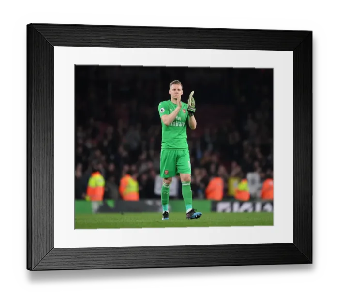 Framed Print : Arsenal's Bernd Leno Applauding Fans after Arsenal vs Newcastle United, Premier League 2018-19