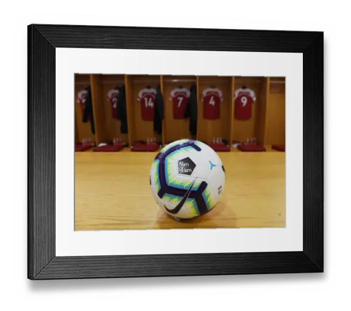Framed Print : Arsenal Stands Against Racism: No Room For Discrimination - Arsenal vs Newcastle United, Premier League, Emirates Stadium, London, April 2019