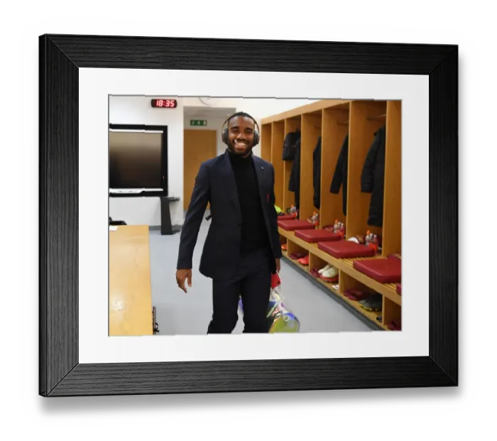 Framed Print : Arsenal FC: Alex Lacazette in the Changing Room before Arsenal vs Newcastle United (April 2019)