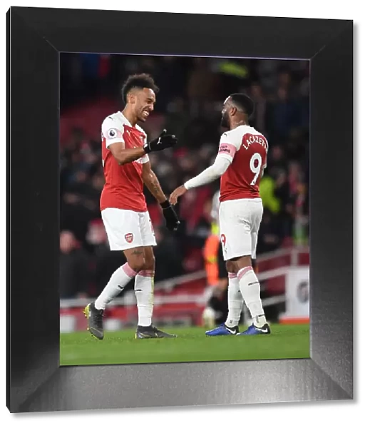 Arsenal Forwards Aubameyang and Lacazette Celebrate Victory Over Newcastle United