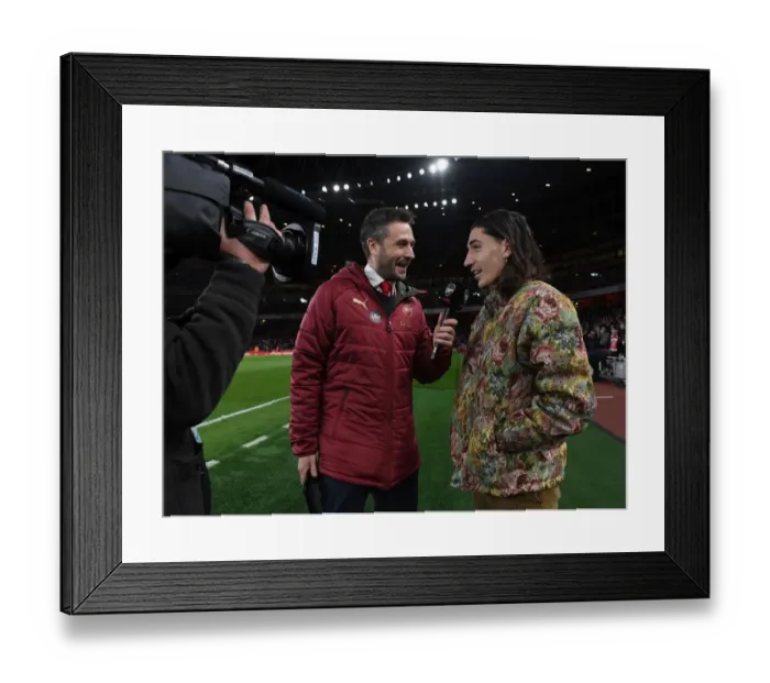 Framed Print : Hector Bellerin's Half-Time Interview: Arsenal FC vs Newcastle United, Premier League 2018-19
