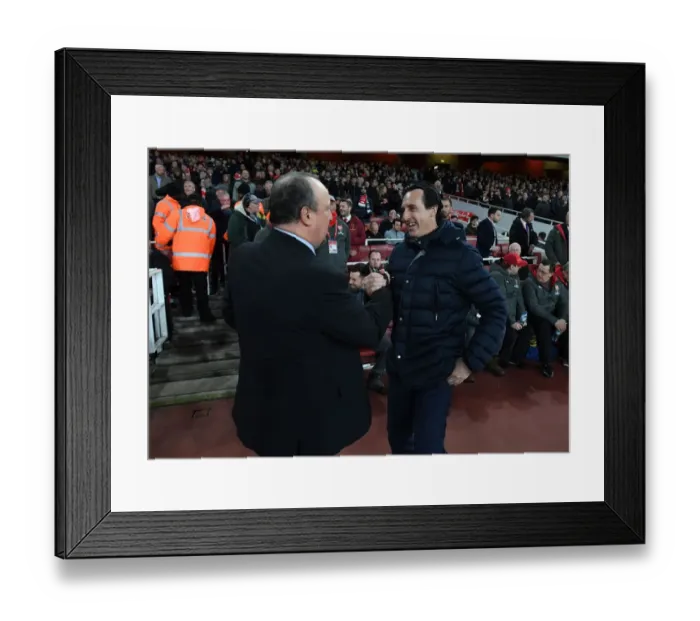 Framed Print : Unai Emery and Rafael Benitez: A Pre-Match Handshake Between Arsenal and Newcastle Managers (April 2019) Framed Print : Unai Emery and Rafael Benitez: A Pre-Match Handshake Between Arsenal and Newcastle Managers (April 2019)