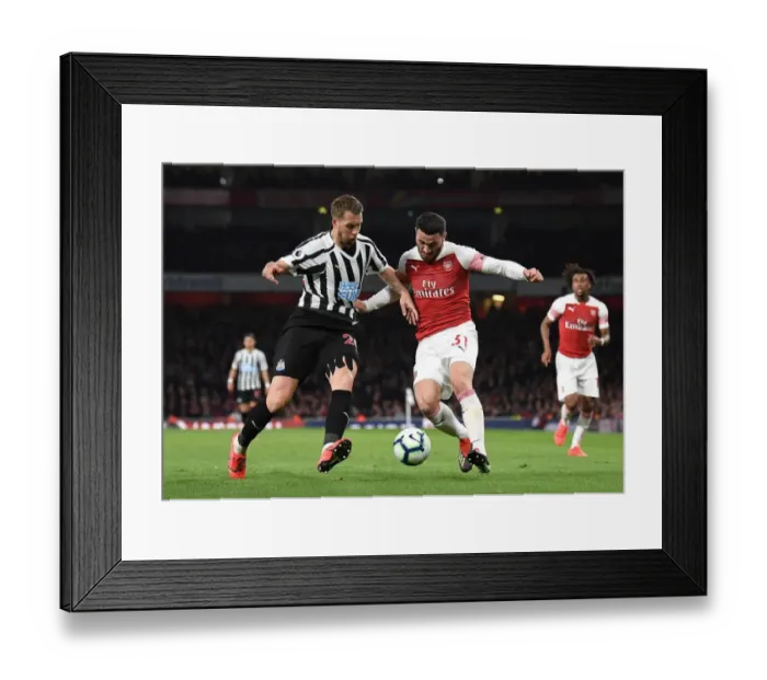 Framed Print : Clash of Titans: Sead Kolasinac vs Florian Lejeune - Arsenal v Newcastle United, Premier League Framed Print : Clash of Titans: Sead Kolasinac vs Florian Lejeune - Arsenal v Newcastle United, Premier League