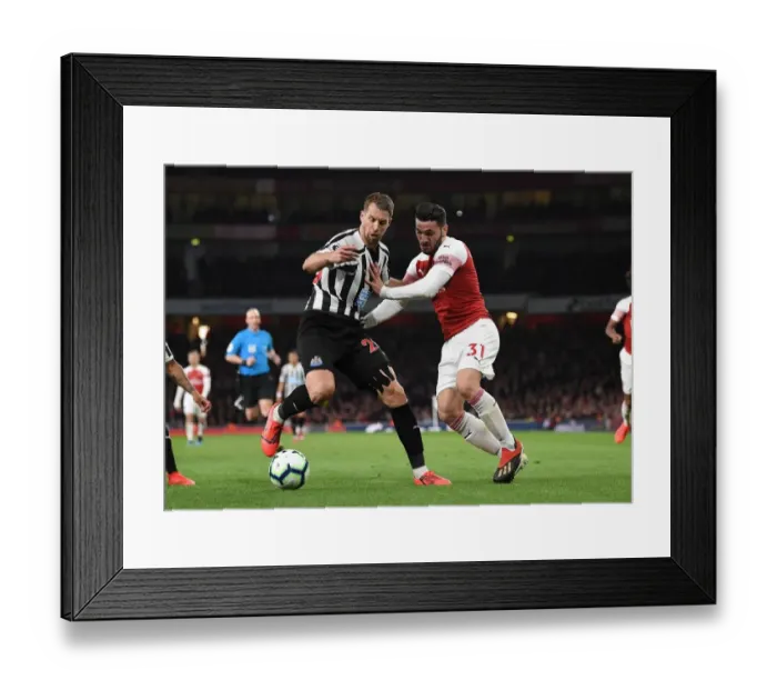 Framed Print : Clash of Titans: Kolasinac vs Lejeune - Arsenal vs Newcastle United, Premier League Framed Print : Clash of Titans: Kolasinac vs Lejeune - Arsenal vs Newcastle United, Premier League