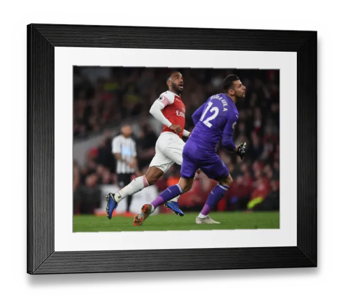 Framed Print : Lacazette Scores Again: Arsenal's Double Strike vs. Newcastle United (2018-19) Framed Print : Lacazette Scores Again: Arsenal's Double Strike vs. Newcastle United (2018-19)