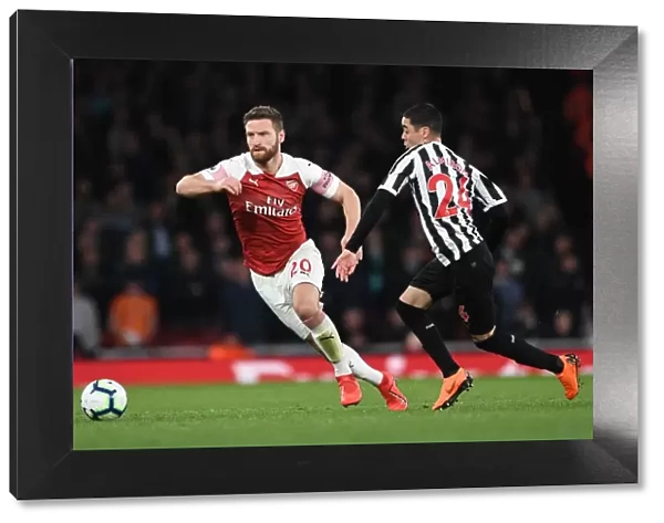 Mustafi Outmuscles Almiron: Intense Moment from Arsenal vs Newcastle Premier League Clash