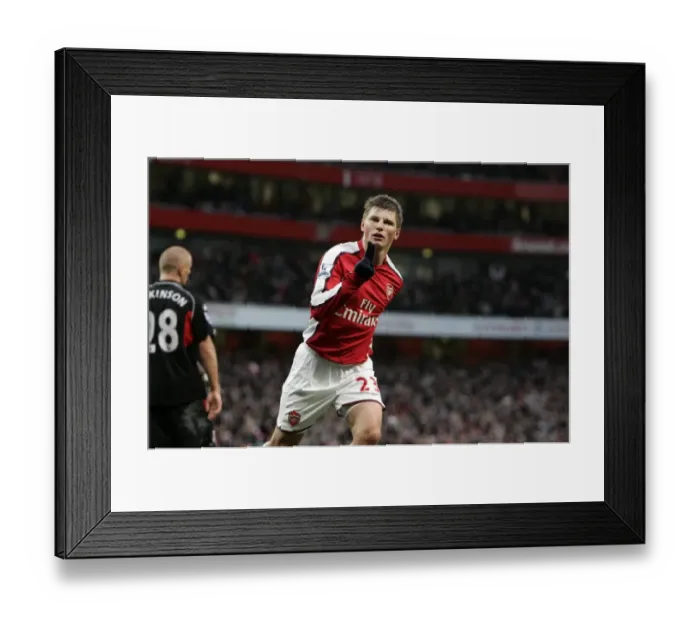 Framed Print : Andrey Arshavin's Thrilling Goal: Arsenal Takes the Lead 1-0 Against Stoke City