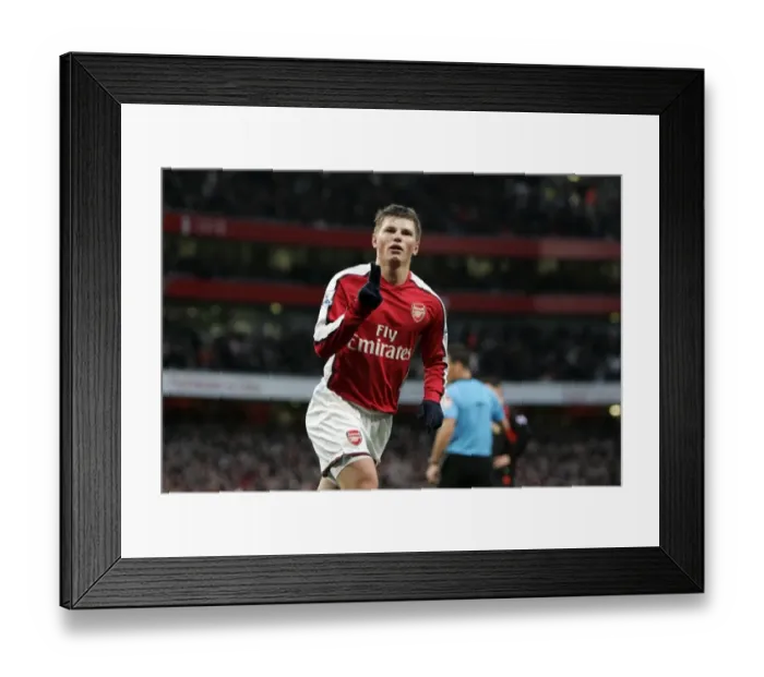 Framed Print : Andrey Arshavin celebrates scoring Arsenals 1st goal. Arsenal 2: 0 Stoke City
