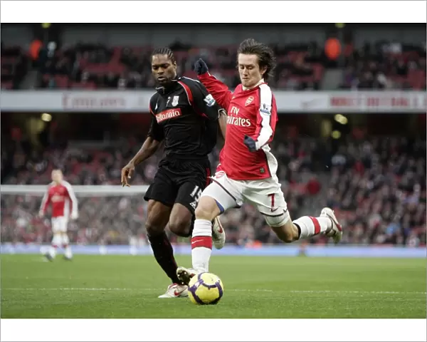 Tomas Rosicky (Arsenal) Salif Diao (Stoke). Arsenal 2: 0 Stoke City. Barclays Premier League