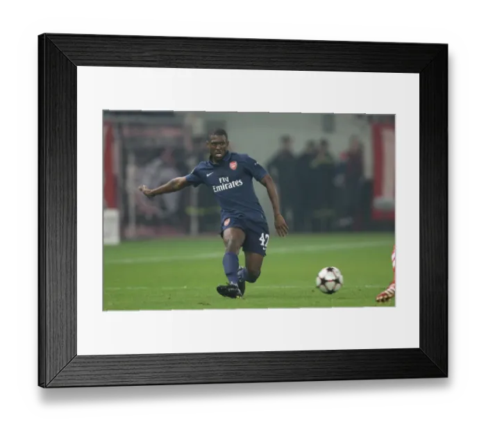 Framed Print : Arsenal's Kerrea Gilbert Celebrates Historic Win Against Olympiacos in UEFA Champions League