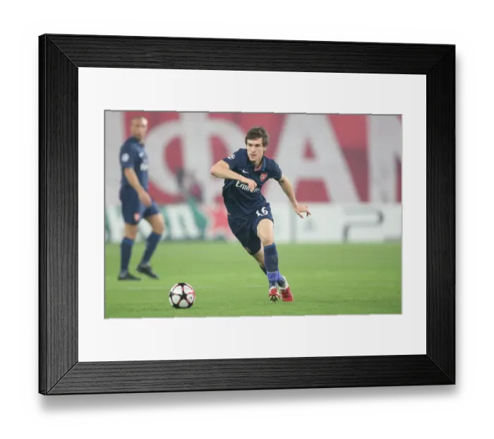 Framed Print : Aaron Ramsey (Arsenal). Olympiacos 1: 0 Arsenal, UEFA Champions League, Group H Framed Print : Aaron Ramsey (Arsenal). Olympiacos 1: 0 Arsenal, UEFA Champions League, Group H