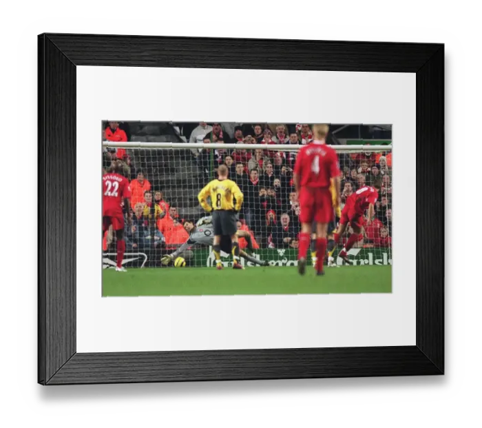 Framed Print : Jens Lehmann (Arsenal) saves Steven Gerrard (Liverpool) penalty