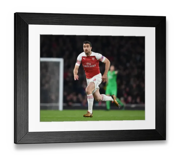 Framed Print : Sokratis's Europa League Battle: Arsenal vs. Napoli Framed Print : Sokratis's Europa League Battle: Arsenal vs. Napoli