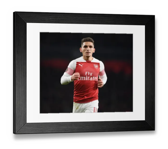 Framed Print : Arsenal vs. S.S.C. Napoli: Lucas Torreira in Europa League Quarterfinal Action at Emirates Stadium