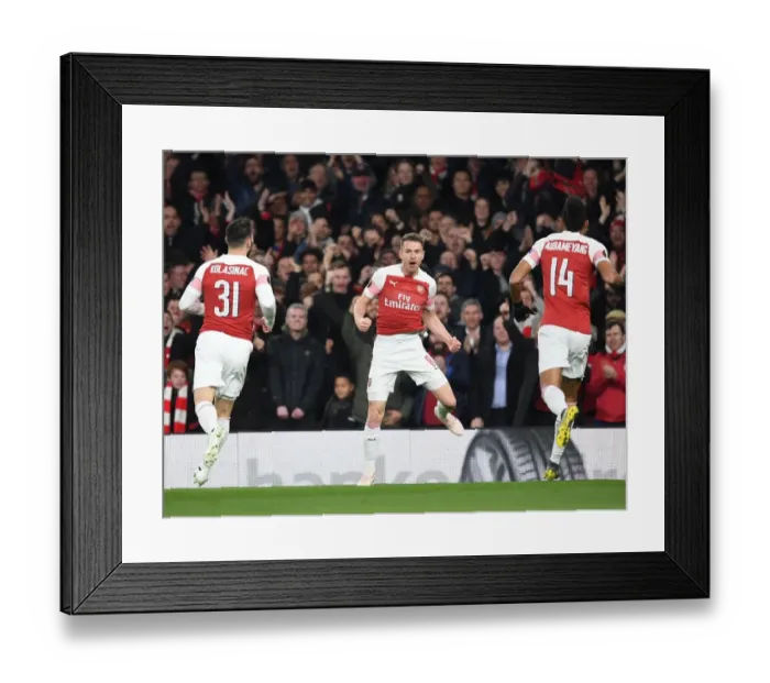 Framed Print : Aaron Ramsey Scores First Europa League Goal for Arsenal vs. Napoli (2018-19)