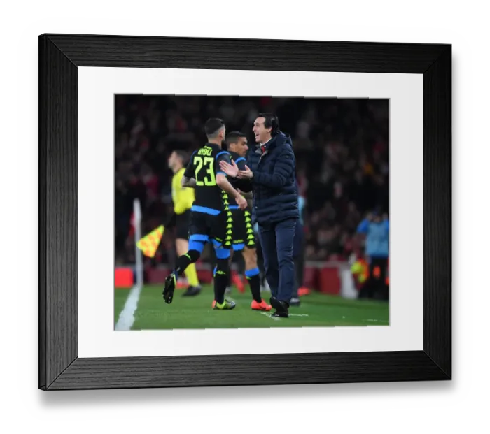 Framed Print : Unai Emery Leads Arsenal in Europa League Battle Against Napoli Framed Print : Unai Emery Leads Arsenal in Europa League Battle Against Napoli