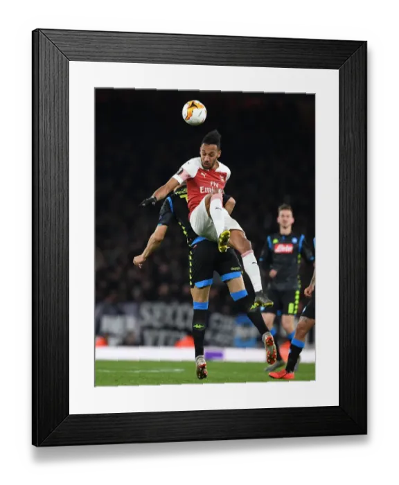 Framed Print : Arsenal vs. Napoli: Aubameyang Leads Gunners in Europa League Quarterfinal Clash
